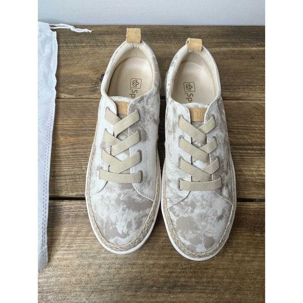 Spenco Womens Malibu Slip On Sneakers Canvas Gray Camo Size 9